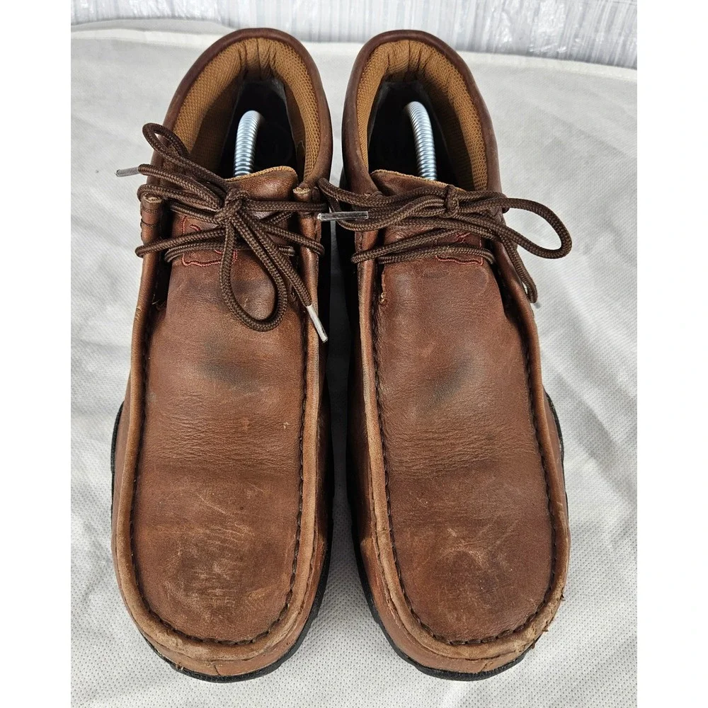 Twisted X Men's 9.5M Moc Chukka Driving Steel-Toe Boots Shoes Brown Leather